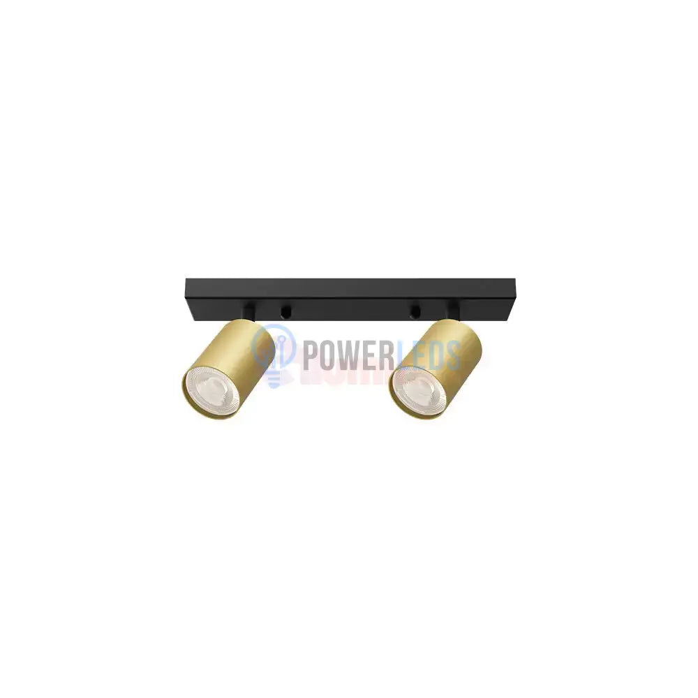 Lustra Negru & Auriu Liniara cu 2 Spoturi Reglabile 2xGU10 Lighting Fixtures