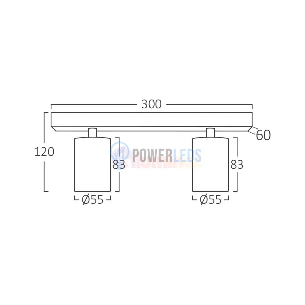 Lustra Negru & Auriu Liniara cu 2 Spoturi Reglabile 2xGU10 Lighting Fixtures