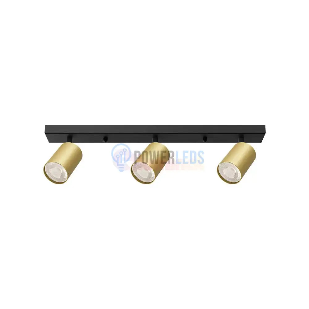 Lustra Negru & Auriu Liniara cu 3 Spoturi Reglabile 3xGU10 Lighting Fixtures