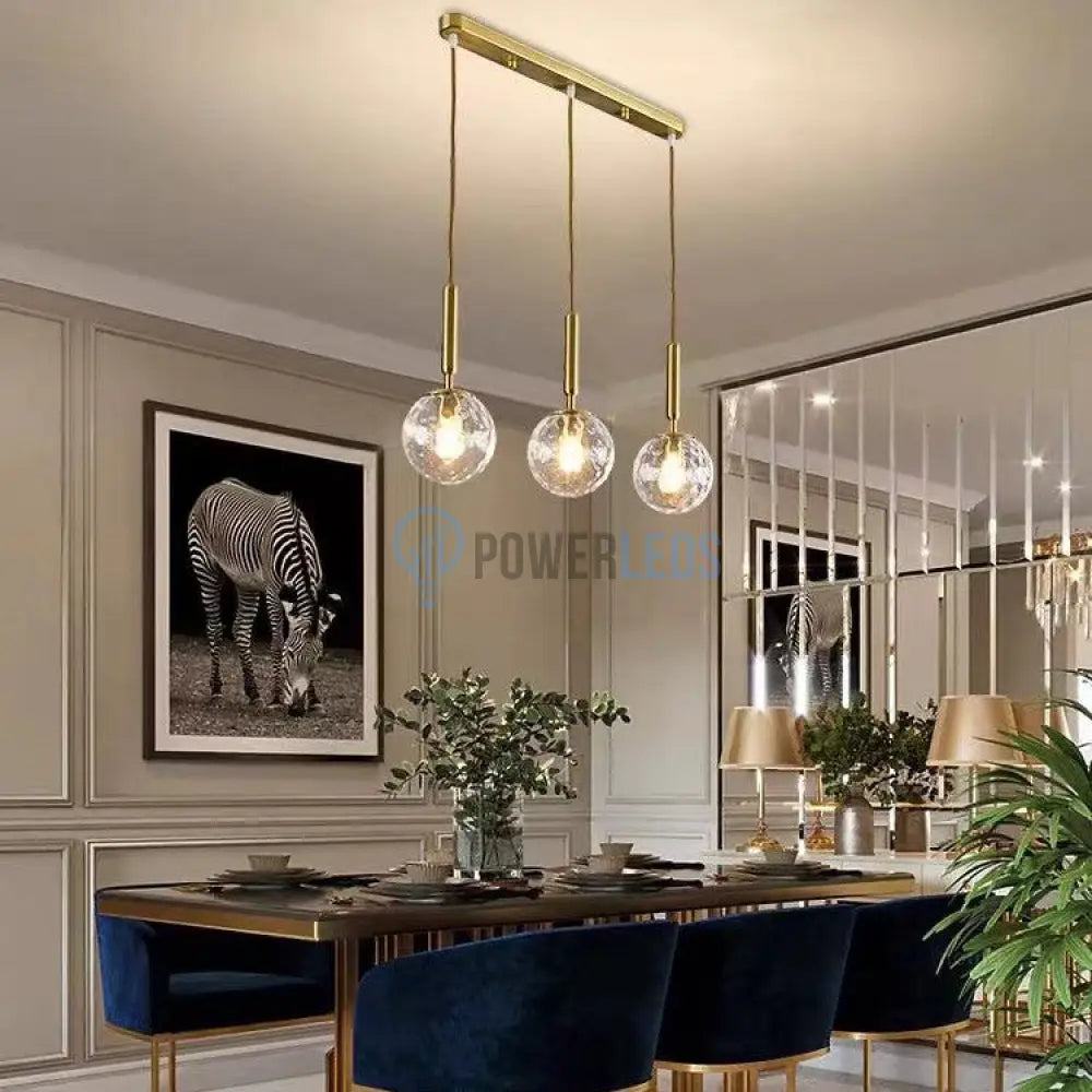 Lustra Nordic Style Abajur Transparent Gold 3Xe27 Mx158-3 Chandeliers