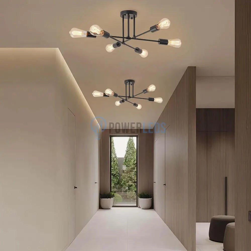 Lustra Retro Black 6xE27 DC 301-6 BK NEAGRA / VINTAGE SI RETRO DESIGN Lighting Fixtures