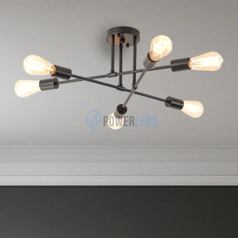 Lustra Vintage 6xE27 BLACK DC 301-6 BK