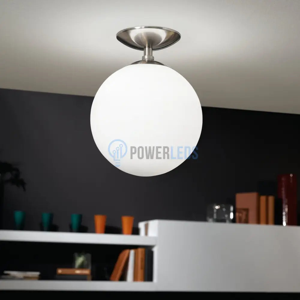 Lustra RONDO Abajur Mat White & Silver Eglo Chandeliers