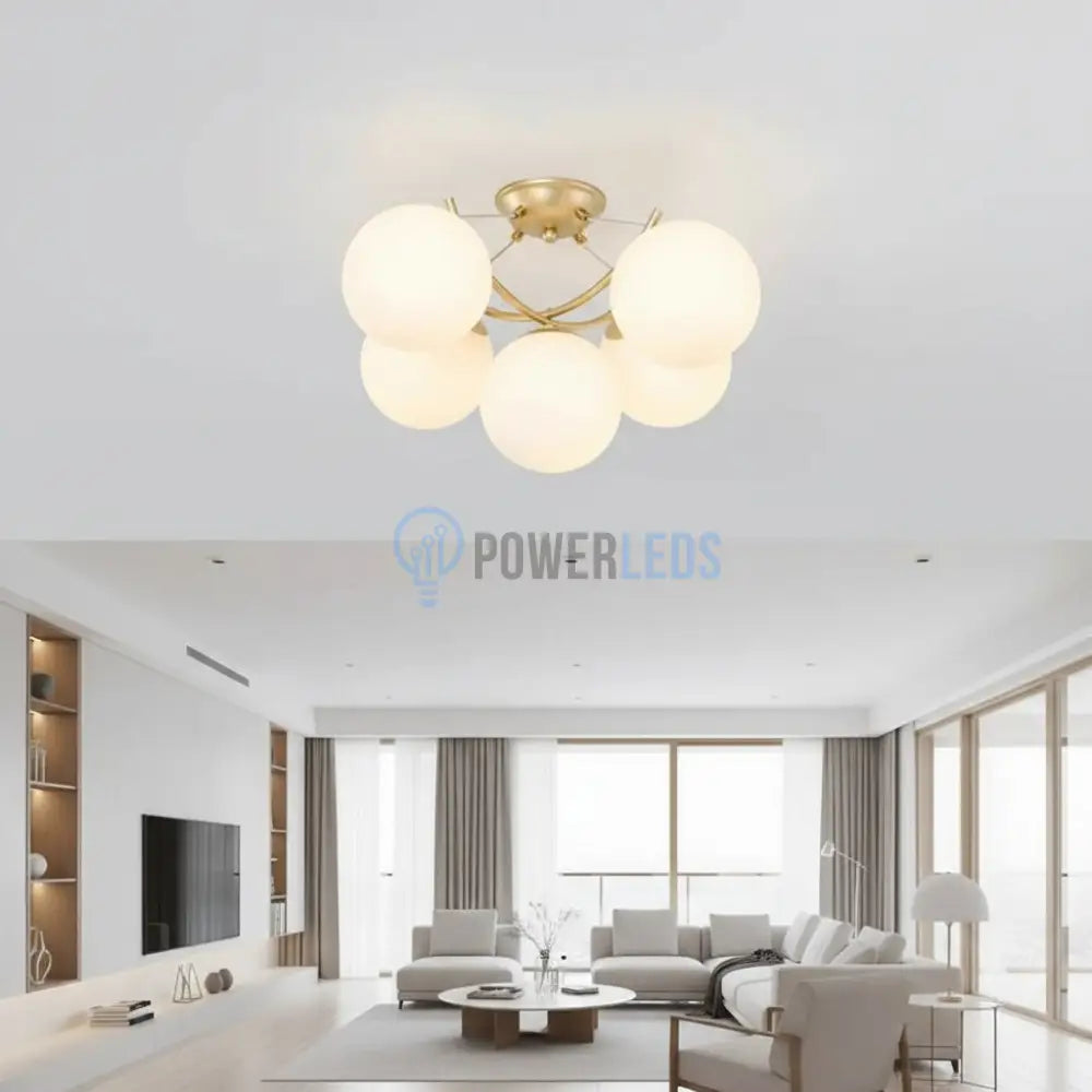 Lustra SERVA Gold Abajur Mat 5xE27 Chandeliers