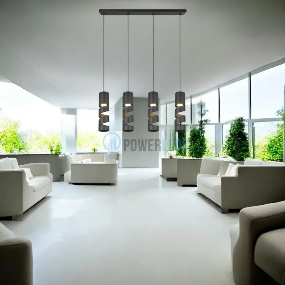 Lustra STREAM Black 4XGU10 NEAGRA / SUSPENDATE Lighting