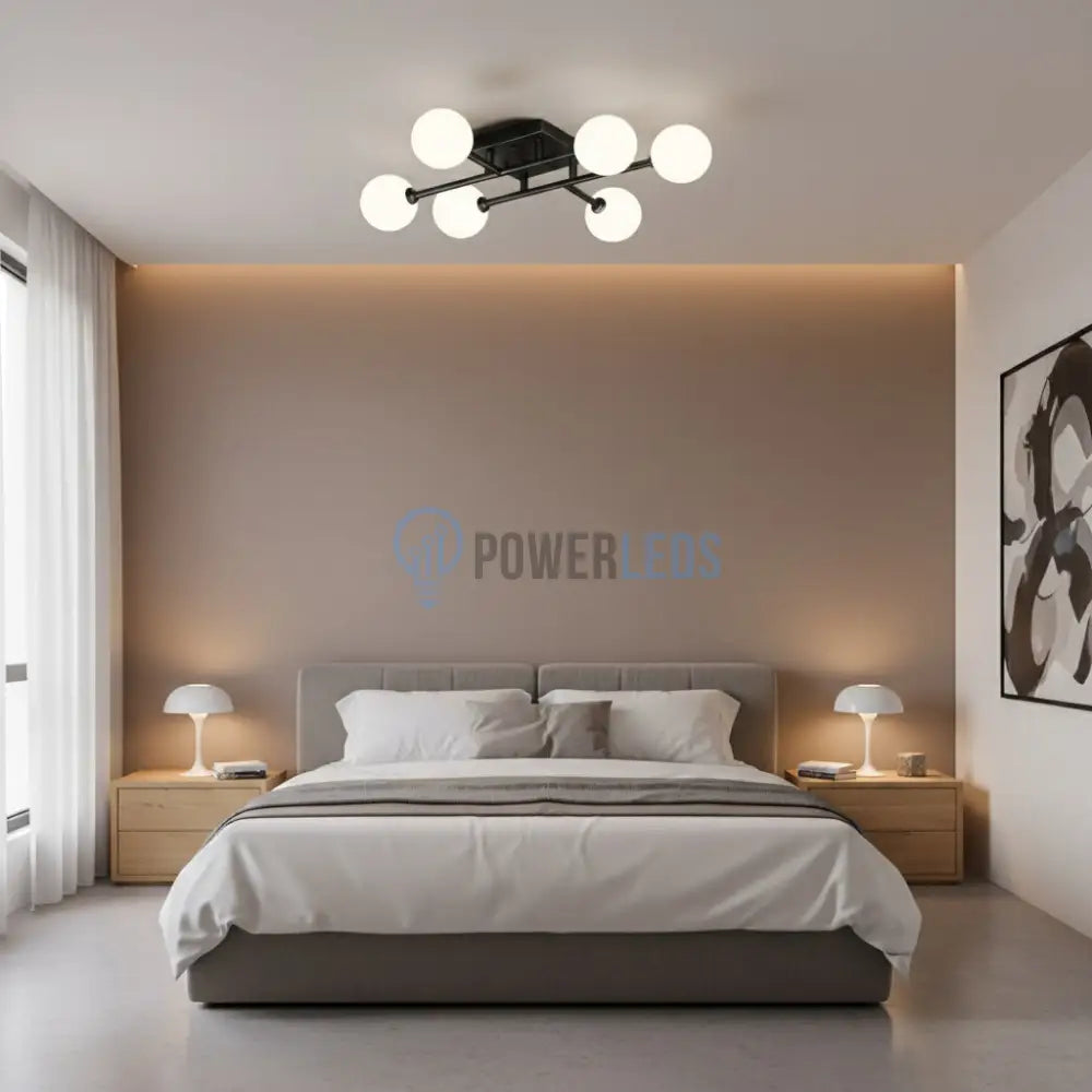 Lustra STREVA Black Abajur MAT 6xE27 Chandeliers