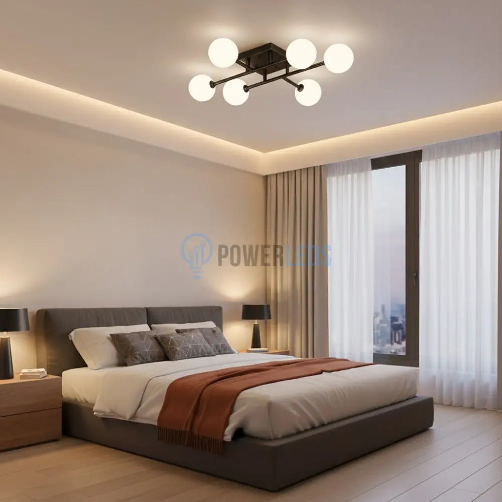 Lustra STREVA Black Abajur MAT 6xE27 Chandeliers