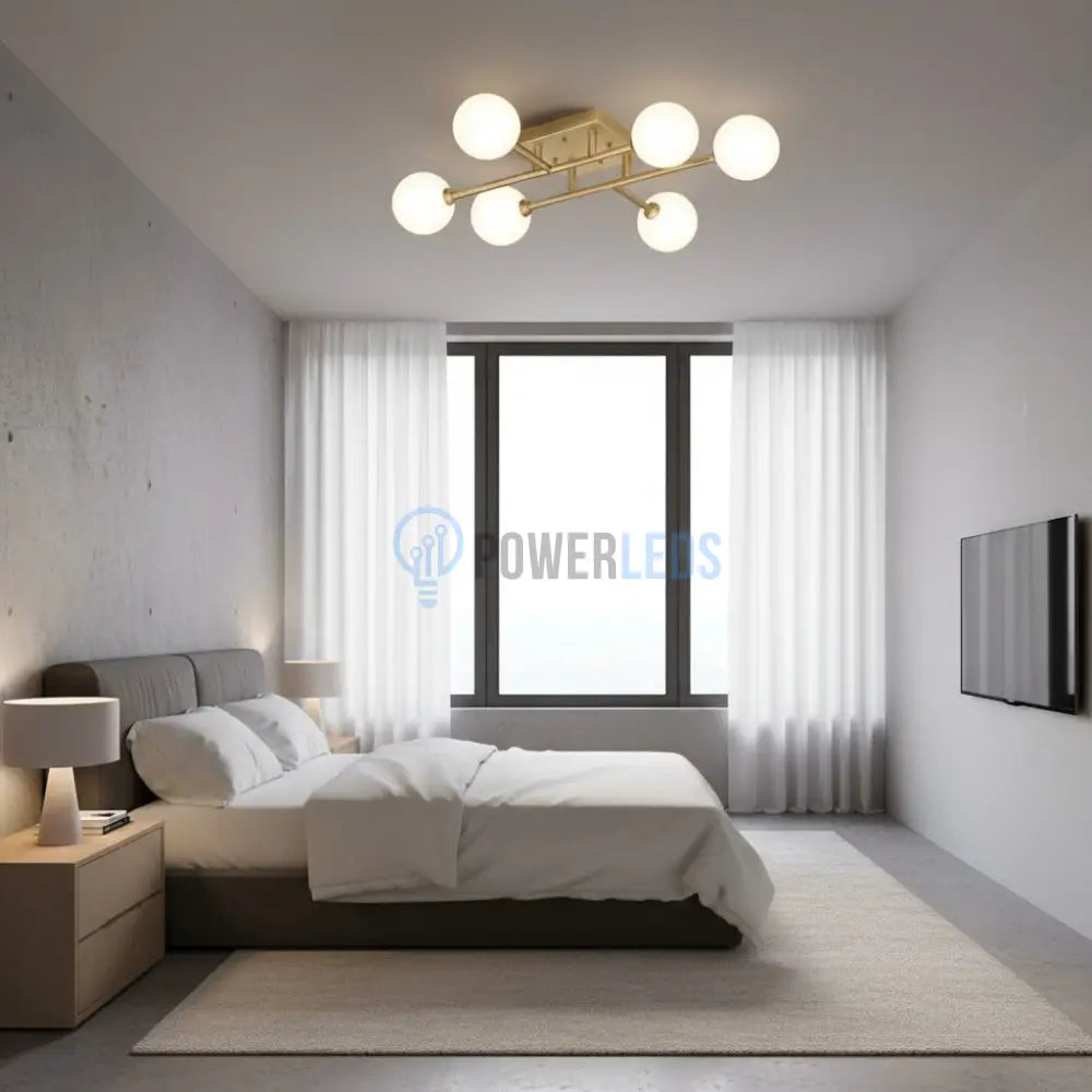Lustra STREVA Gold Abajur MAT 6xE27 Chandeliers