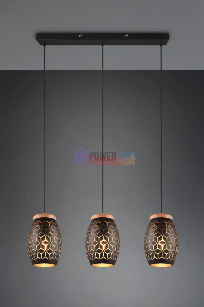 Lustra Suspendata 3xE27 BIDAR Neagra NEAGRA / VINTAGE SI RETRO DESIGN Lighting Fixtures