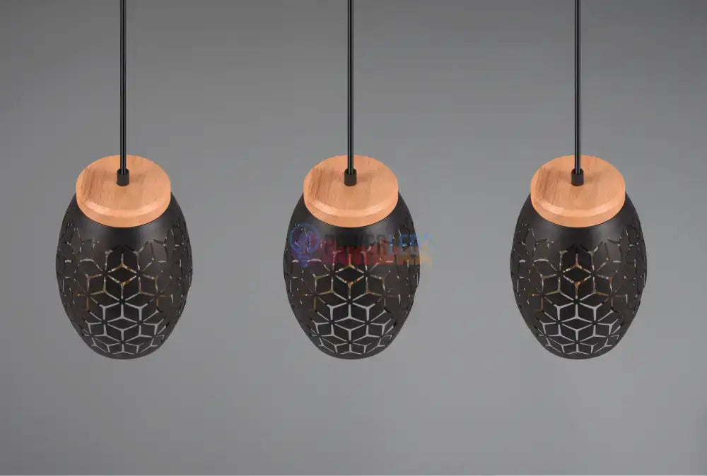 Lustra Suspendata 3xE27 BIDAR Neagra NEAGRA / VINTAGE SI RETRO DESIGN Lighting Fixtures