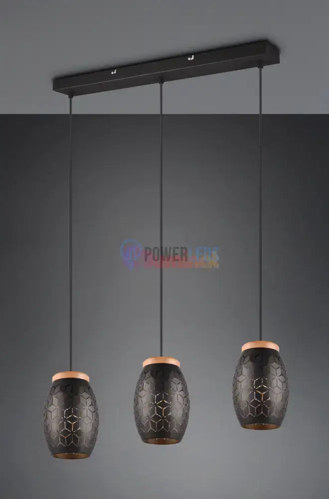 Lustra Suspendata 3xE27 BIDAR Neagra NEAGRA / VINTAGE SI RETRO DESIGN Lighting Fixtures