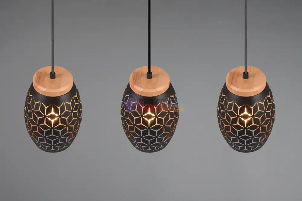 Lustra Suspendata 3xE27 BIDAR Neagra NEAGRA / VINTAGE SI RETRO DESIGN Lighting Fixtures