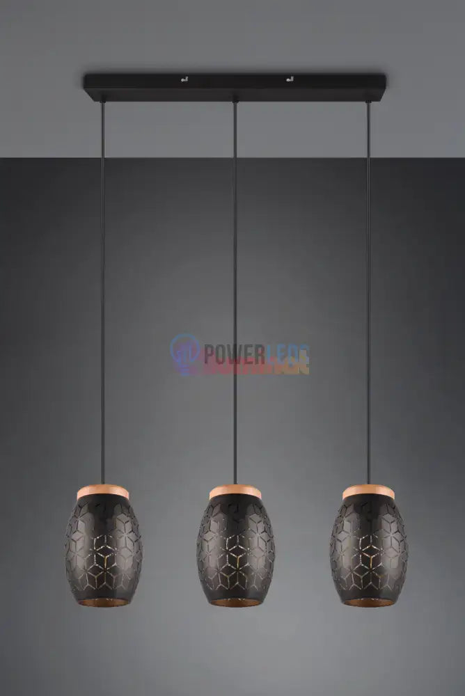 Lustra Suspendata 3xE27 BIDAR Neagra NEAGRA / VINTAGE SI RETRO DESIGN Lighting Fixtures