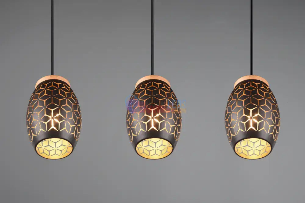 Lustra Suspendata 3xE27 BIDAR Neagra NEAGRA / VINTAGE SI RETRO DESIGN Lighting Fixtures