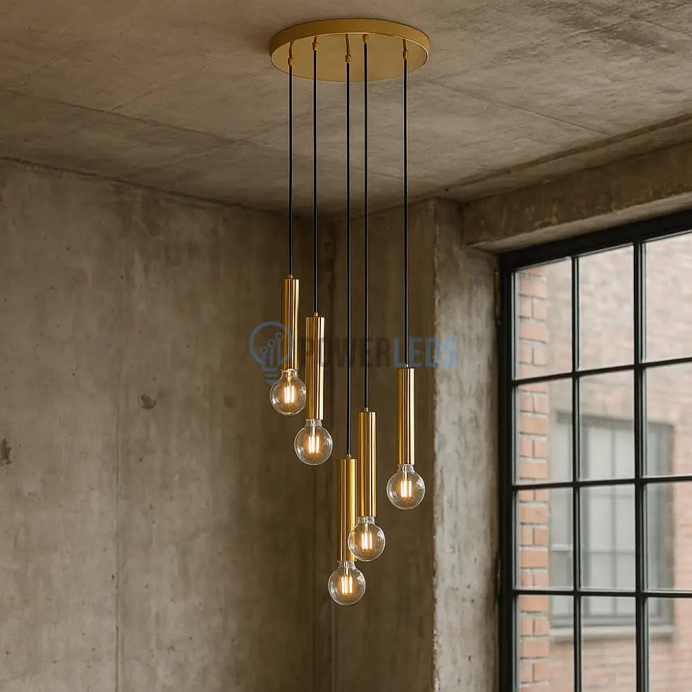Lustra Suspendata GOLDEN DROP 5xE27 powerleds.ro