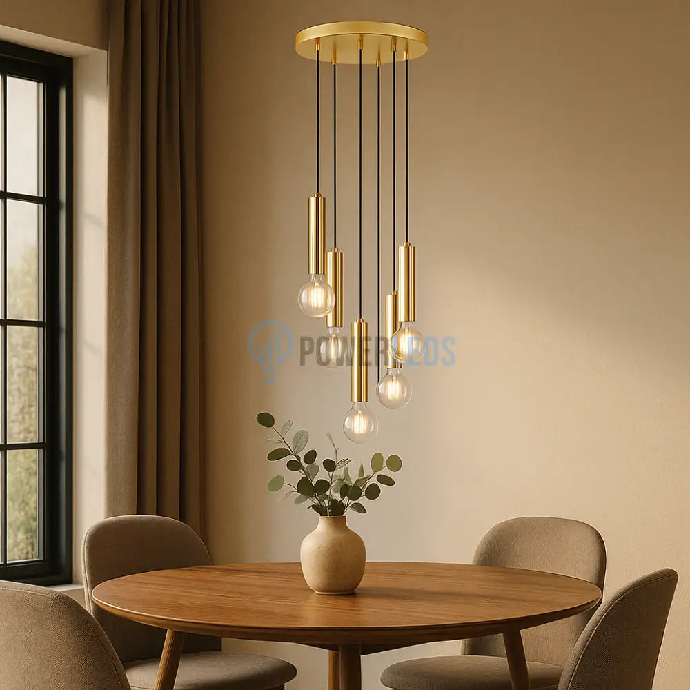Lustra Suspendata GOLDEN DROP 5xE27 powerleds.ro