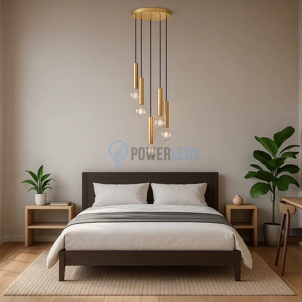 Lustra Suspendata GOLDEN DROP 5xE27 powerleds.ro