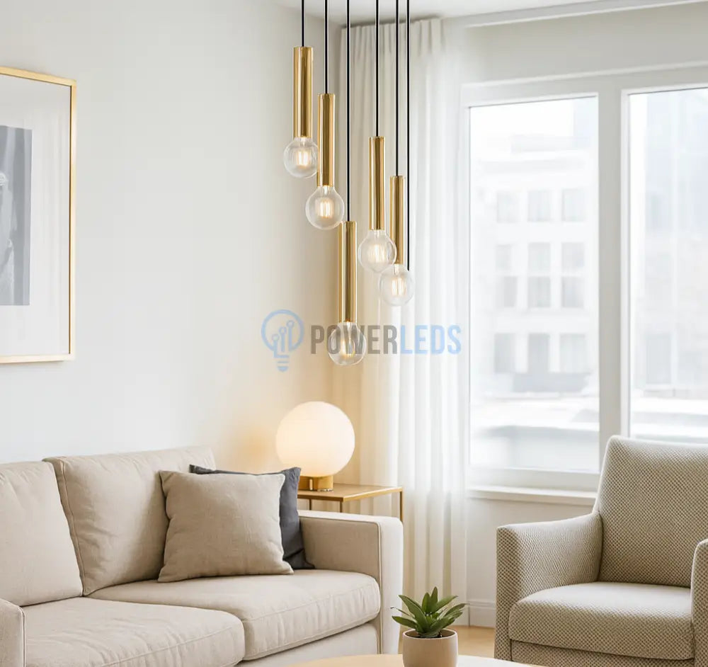 Lustra Suspendata GOLDEN DROP 5xE27 powerleds.ro