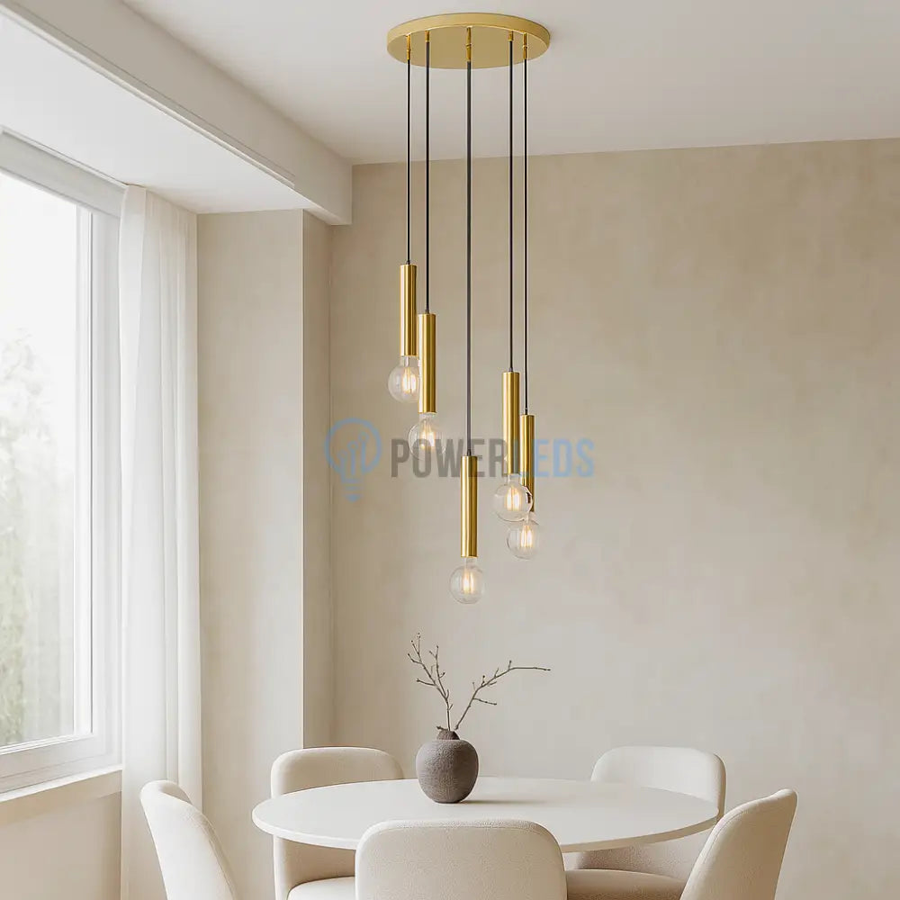 Lustra Suspendata GOLDEN DROP 5xE27 powerleds.ro