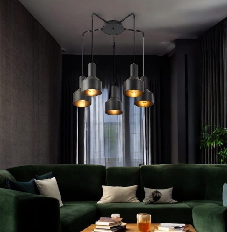 Lustra Suspendata 5xE27 Arcane Black