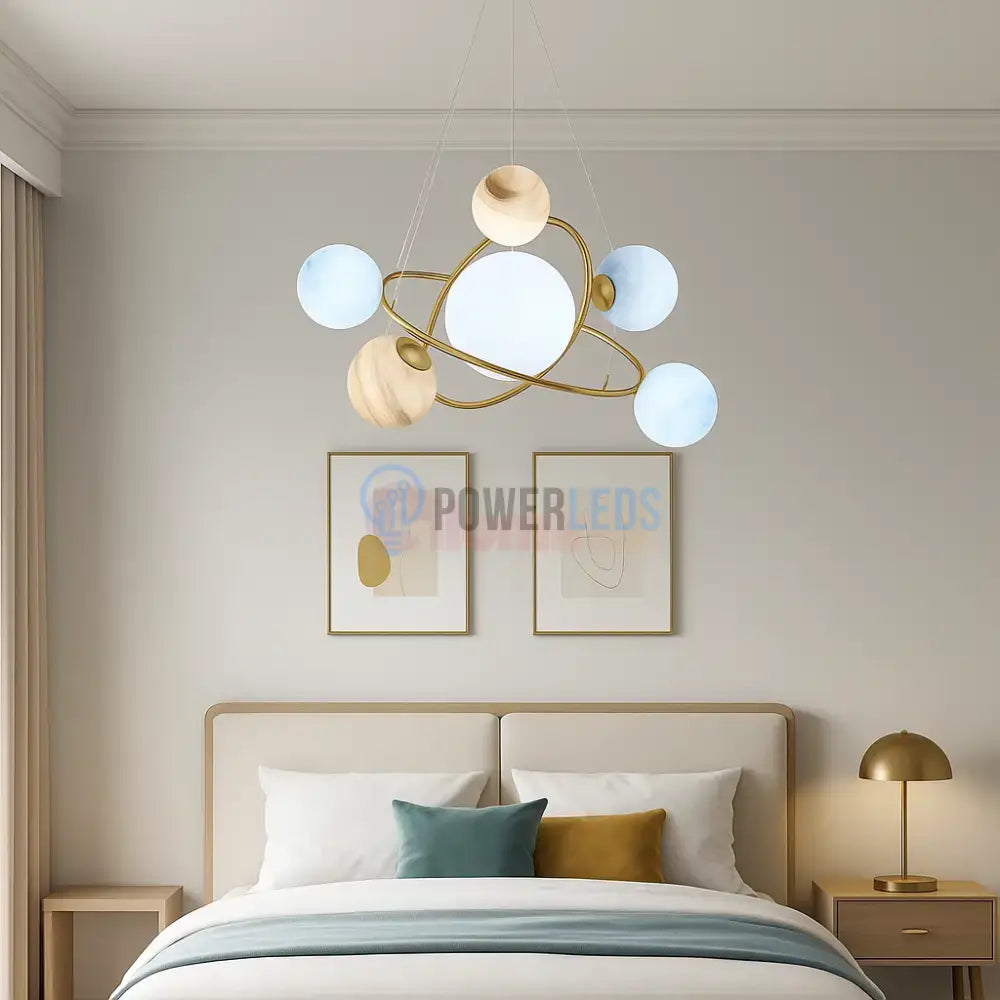 Lustra Suspendata Abajur Mat Gold Murano Style 7xE27 AURIE / SUSPENDATE Lighting Fixtures