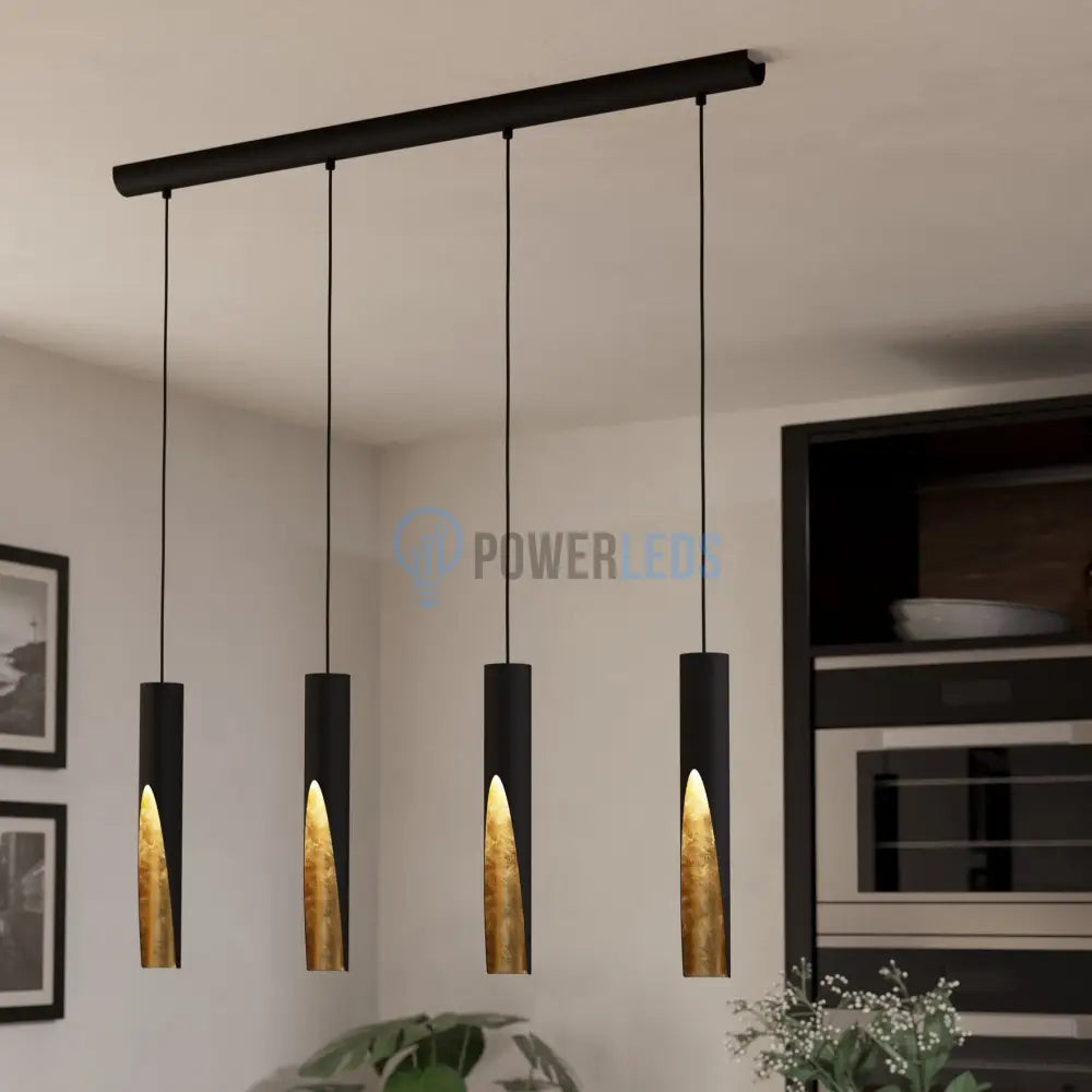 Lustra Suspendată BARBOTTO Black & Gold 110CM NEGRU + AURIU / SUSPENDATE / 110CM Chandeliers