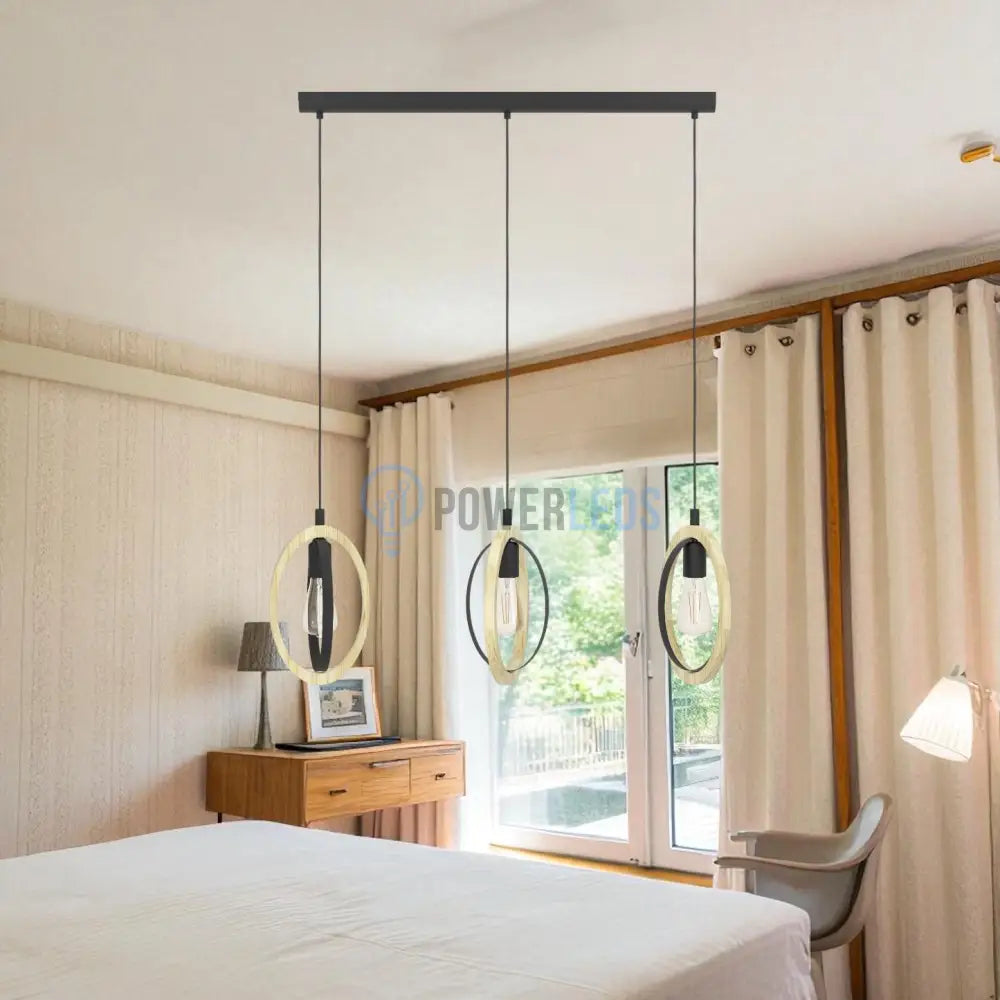 Lustra Suspendata BASILDON Nature Black 110CM NEAGRA / VINTAGE SI RETRO DESIGN / 110CM Chandeliers