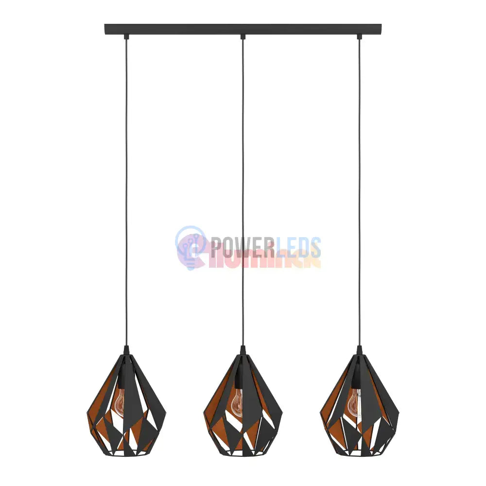 Lustra Suspendata CARLTON 1 Black 110CM NEAGRA / VINTAGE SI RETRO DESIGN / 110CM Chandeliers