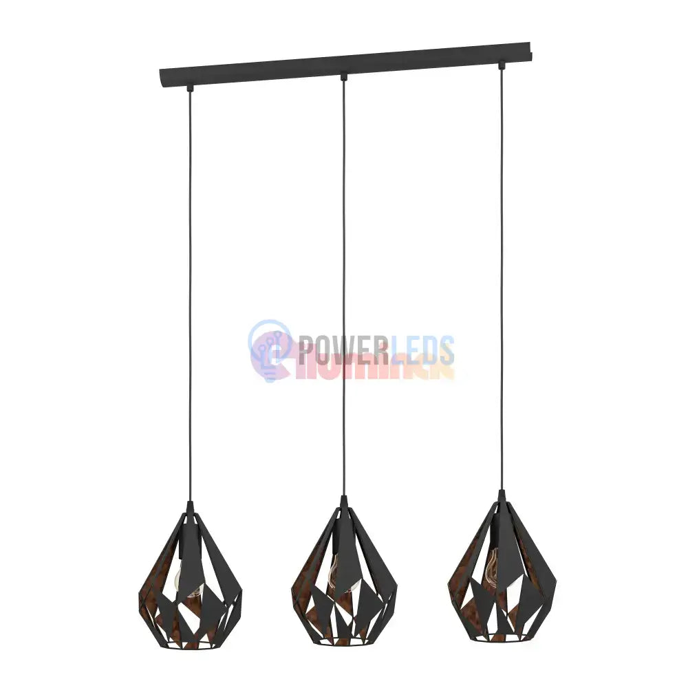 Lustra Suspendata CARLTON 1 Black 110CM NEAGRA / VINTAGE SI RETRO DESIGN / 110CM Chandeliers
