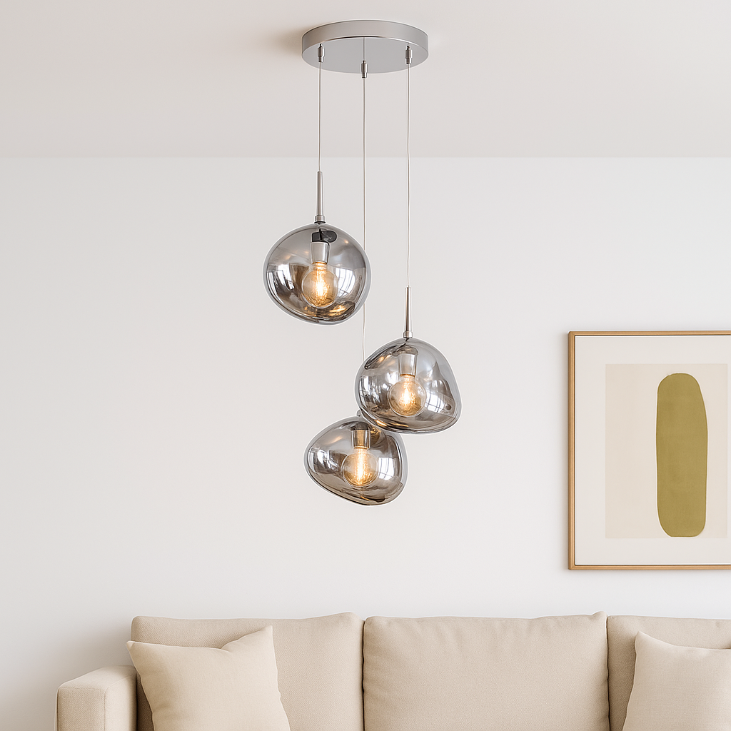 Lustra Abajur Suspendata Chrome Orbs 3xE27