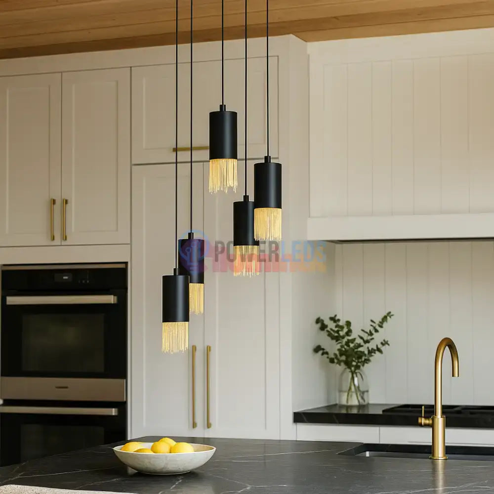 Lustra Suspendata COUNUZULUS 5xE27 IP20 Black NEAGRA Chandeliers