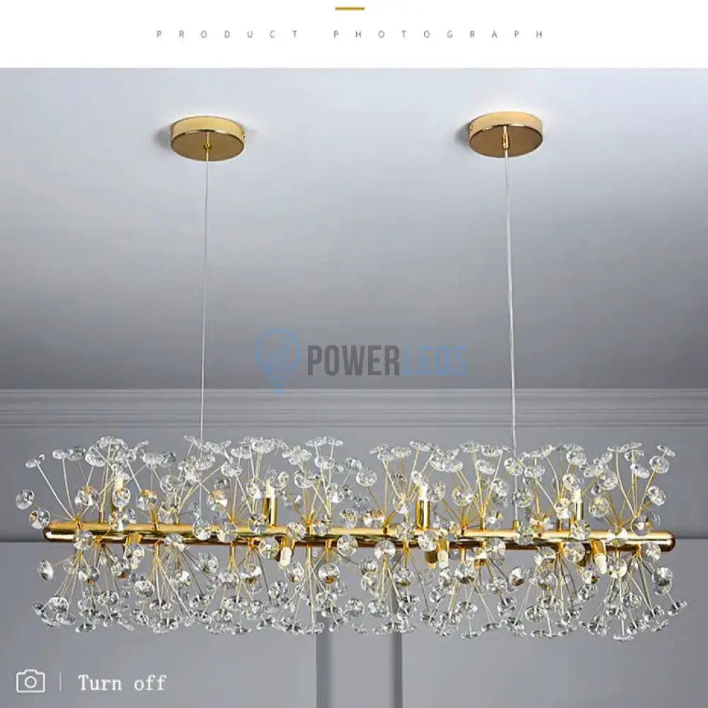 Lustra Suspendata Crystal Dandelion Gold Liniar Chandeliers