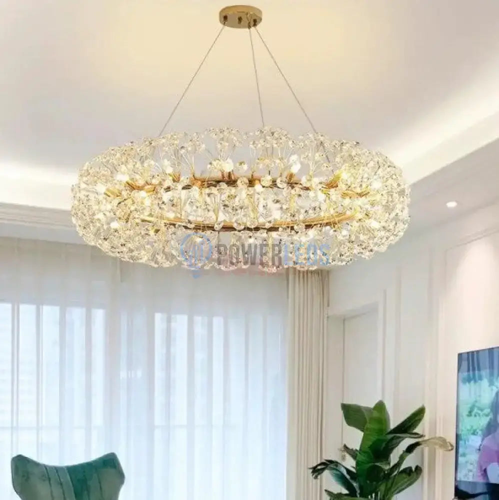 Lustra Suspendata Crystal Dandelion Gold Xxl Lighting Fixtures