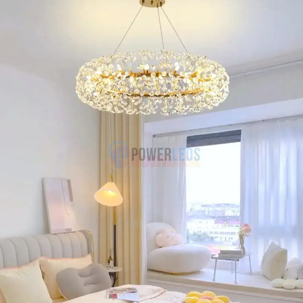 Lustra Suspendata Crystal Dandelion Gold Xxl Lighting Fixtures