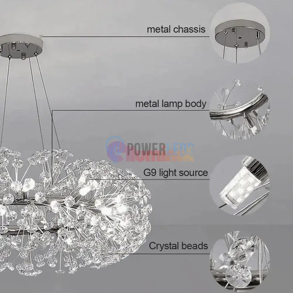 Lustra Suspendata Crystal Dandelion Silver XXL Lighting Fixtures
