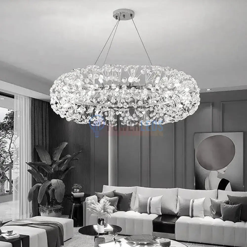 Lustra Suspendata Crystal Dandelion Silver XXL Lighting Fixtures
