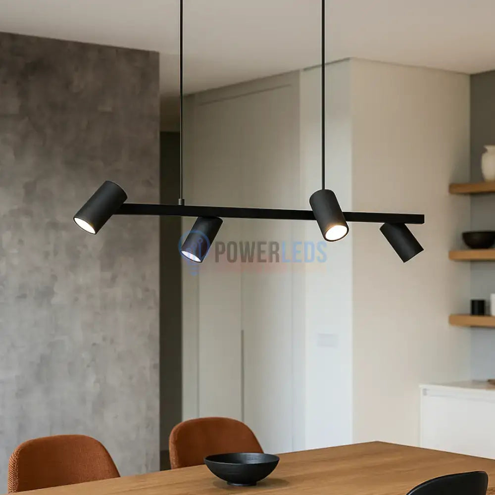 Lustra cu 4 Spoturi MARLEY Black NEAGRA / 80CM / MINIMALIST DESIGN led ceiling light