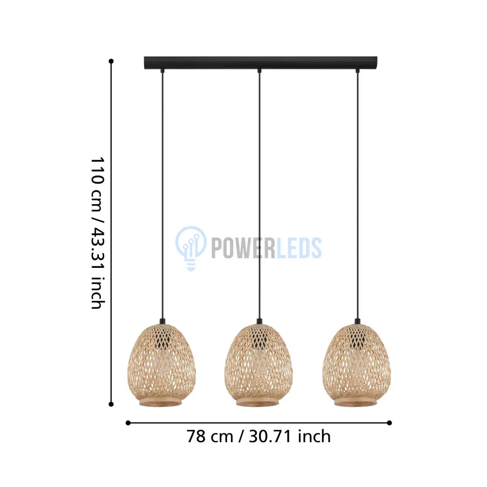 Lustra Suspendata DEMBLEBY Wood 110CM LEMN / SUSPENDATE / 110CM Chandeliers