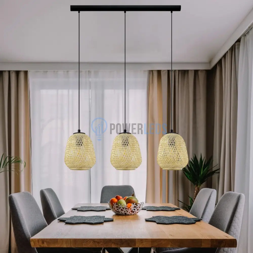 Lustra Suspendata DEMBLEBY Wood 110CM LEMN / SUSPENDATE / 110CM Chandeliers
