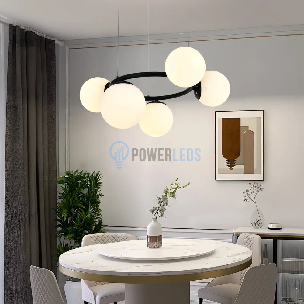 Lustra Suspendata DIONIS Black Abajur Mat 5xE27 Chandeliers