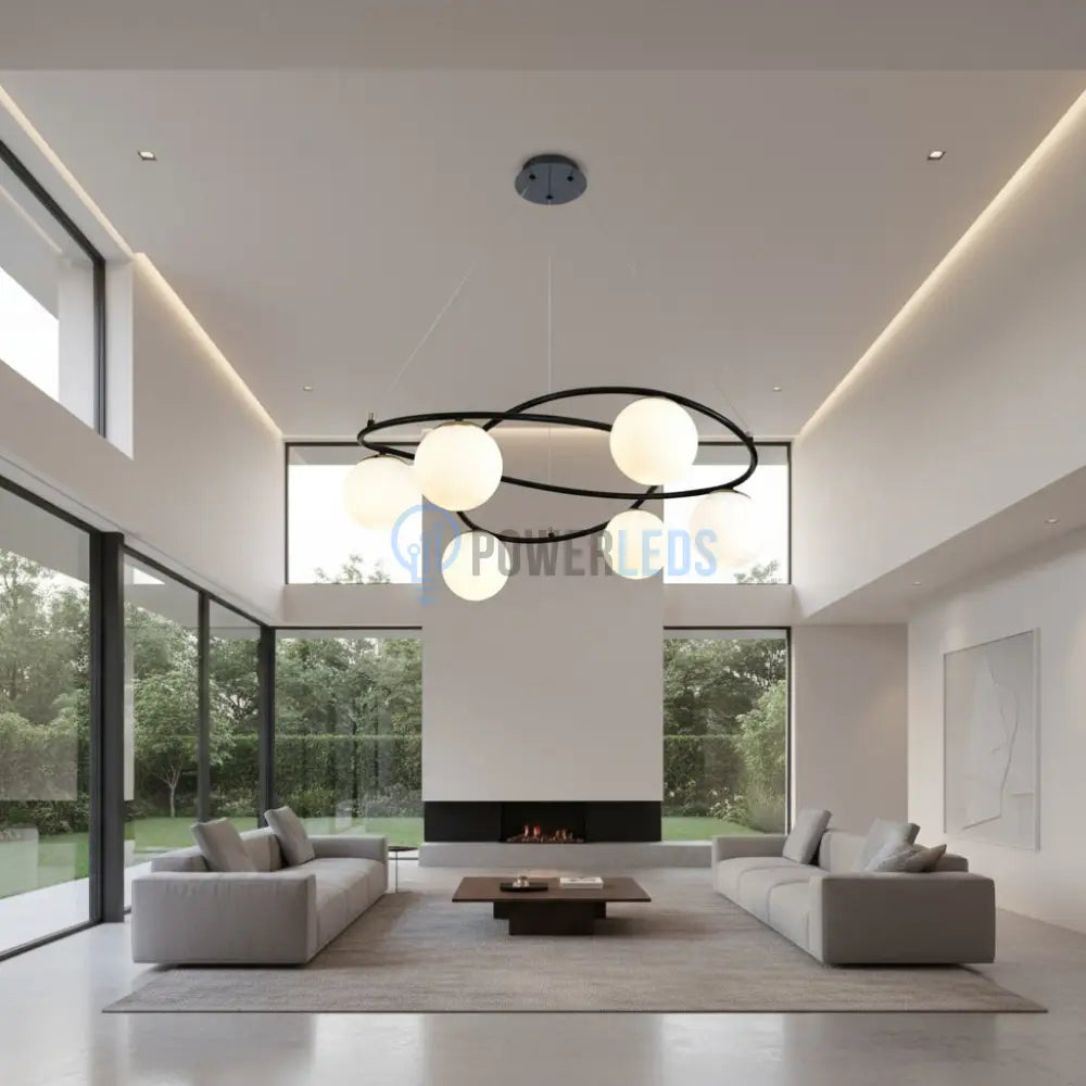 Lustra Suspendata DIONIS Black Abajur Mat 6xE27 Chandeliers