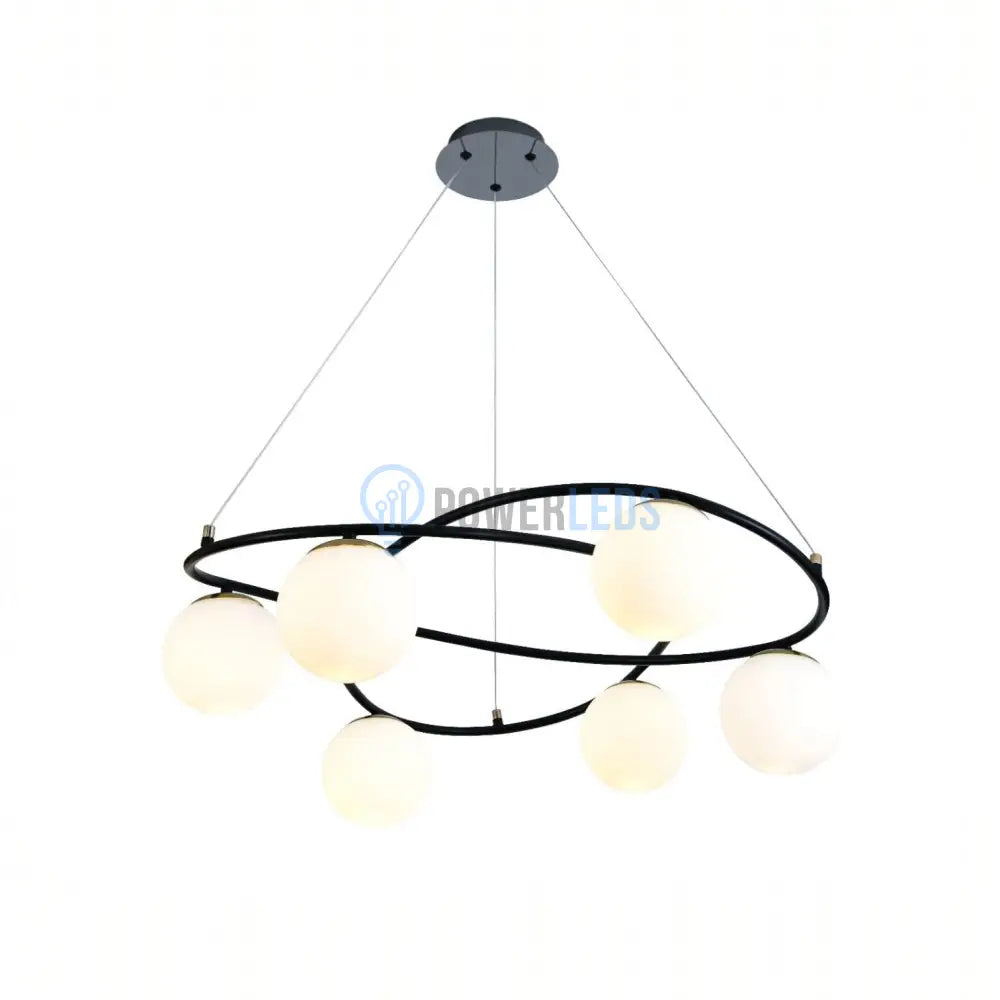 Lustra Suspendata DIONIS Black Abajur Mat 6xE27 Chandeliers