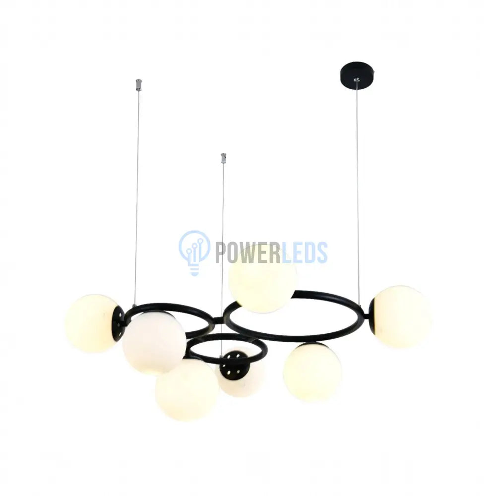 Lustra Suspendata DIONIS Circles Black Abajur Mat 7xE27 Chandeliers