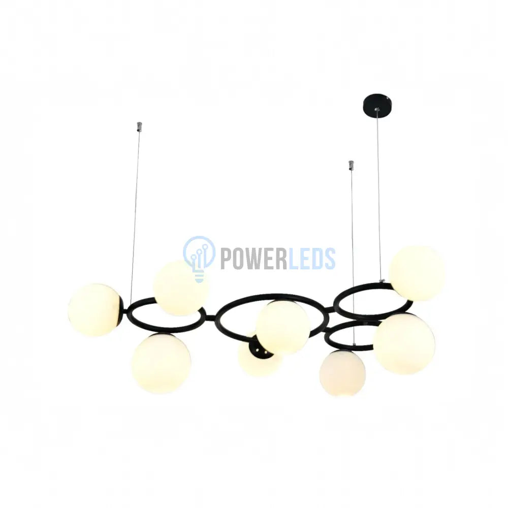 Lustra Suspendata DIONIS Circles Black Abajur Mat 9xE27 Chandeliers