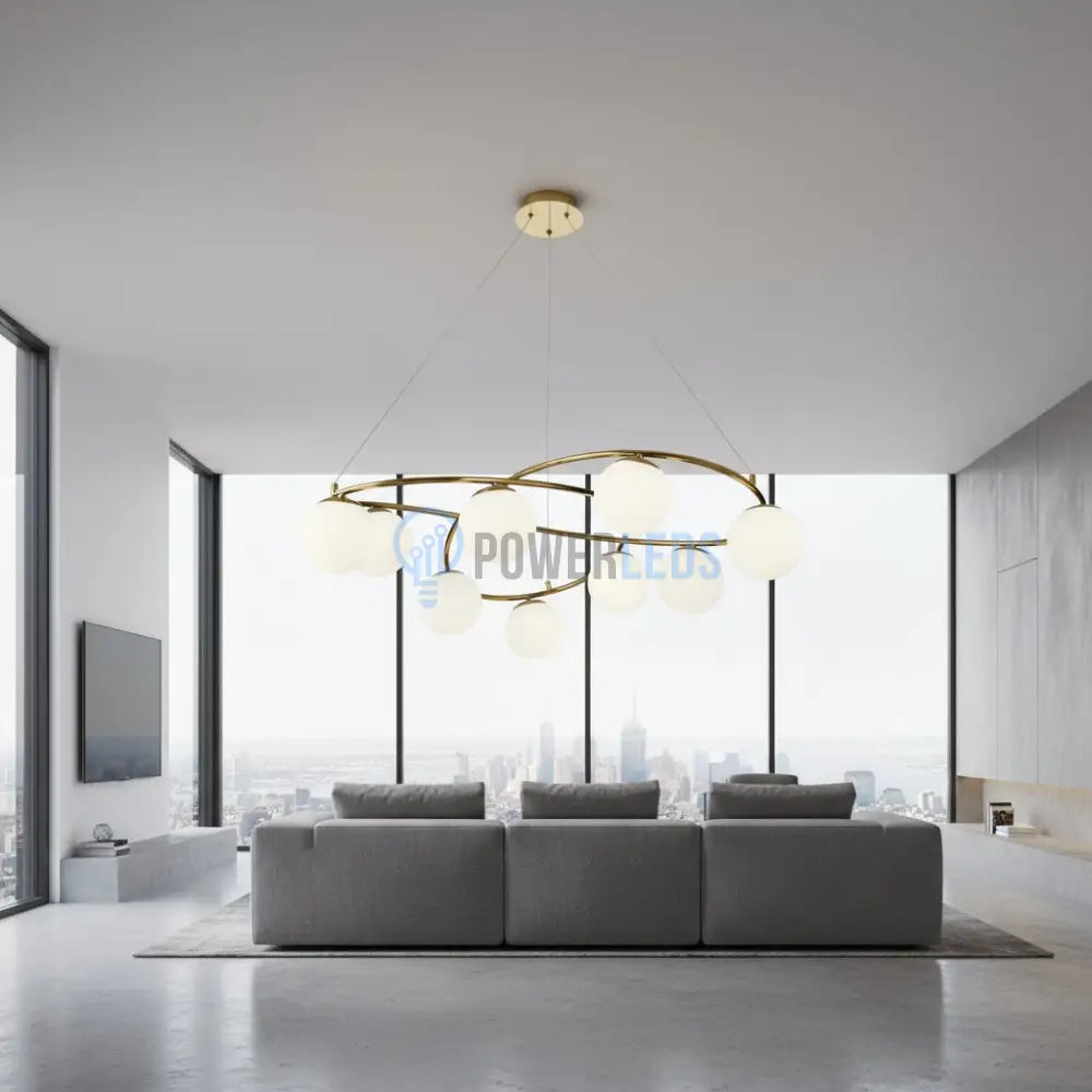 Lustra Suspendata DIONIS Gold Abajur Mat 9xE27 Chandeliers