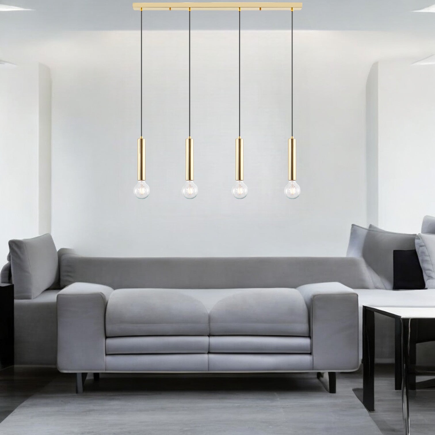 Lustra Suspendata Exquisite Golden Suport Liniar 4xE27