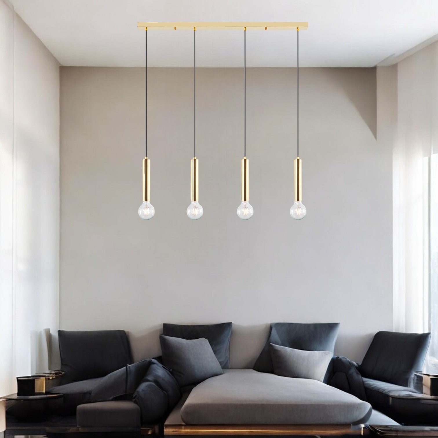 Lustra Suspendata Exquisite Golden Suport Liniar 4xE27