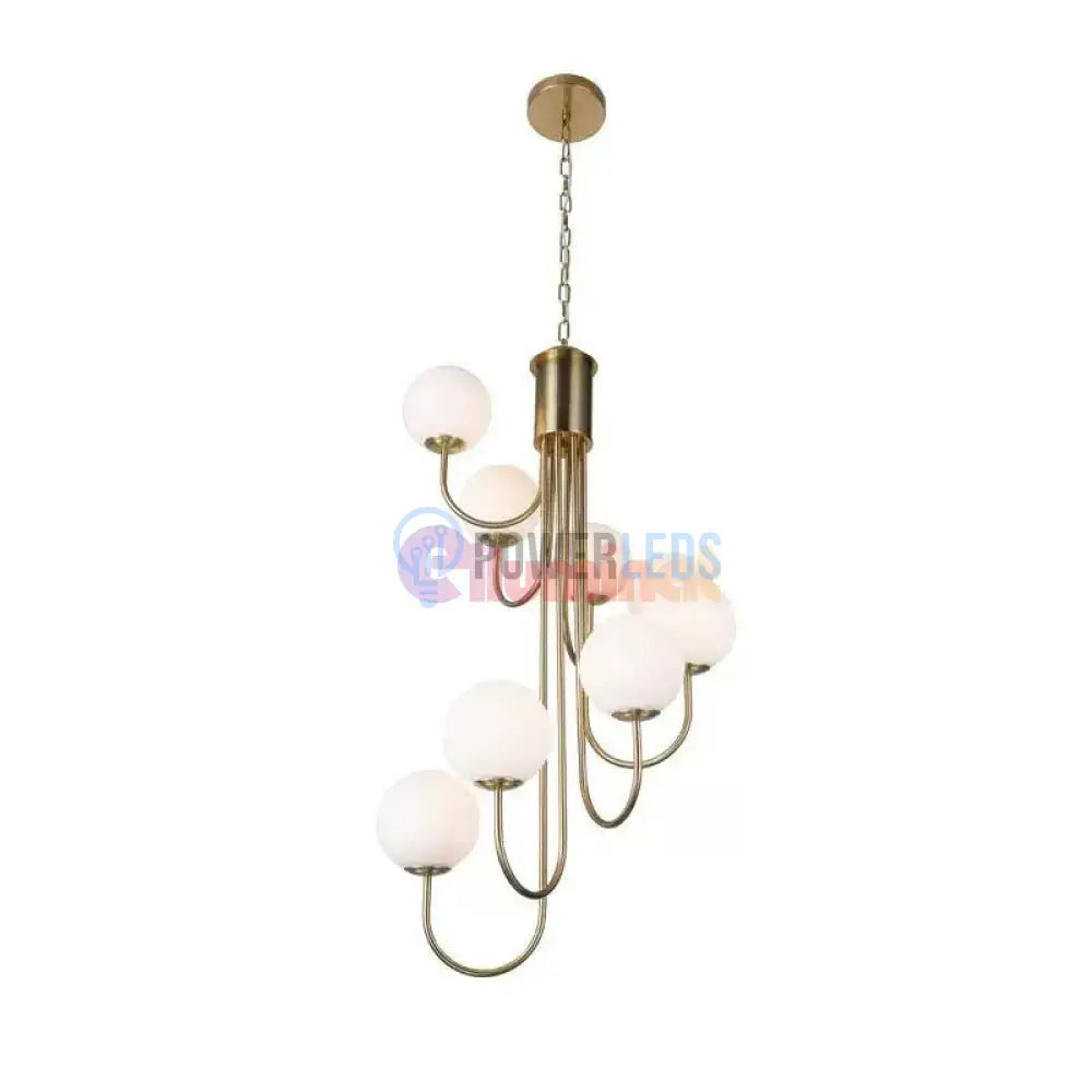 Lustra Suspendata FUBRI Gold Abajur Mat AURIE / ABAJUR / 8 Chandeliers