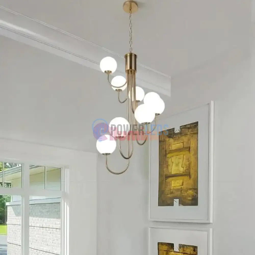 Lustra Suspendata FUBRI Gold Abajur Mat AURIE / ABAJUR / 8 Chandeliers