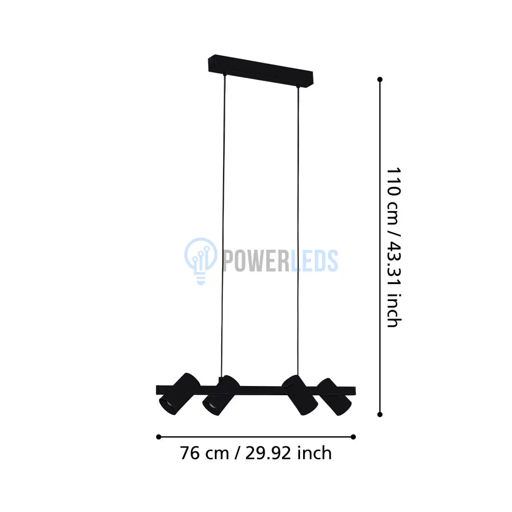 Lustra Suspendata GATUELA 1 Black 110CM NEAGRA / VINTAGE SI RETRO DESIGN / 110CM Chandeliers